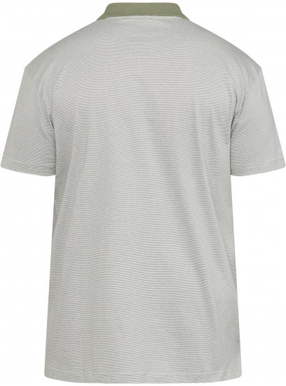 North Latitude 61136 Polo Rayé Teint en Fil Vert Olive - Polos - Polos homme grande taille