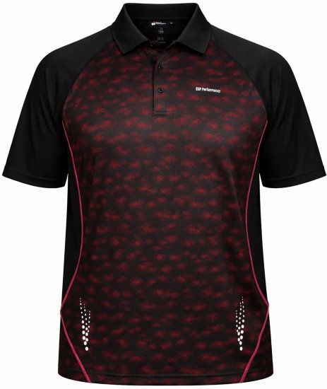 Espionage LW156 Performance Polo Red/Black - Polos - Polos homme grande taille