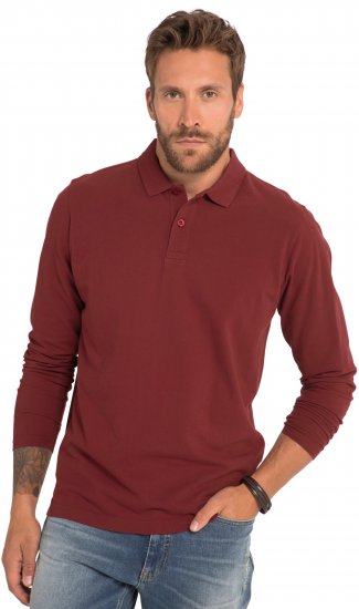 JP1880 Polo Shirt Long Sleeve Piqué Red - Polos - Polos homme grande taille