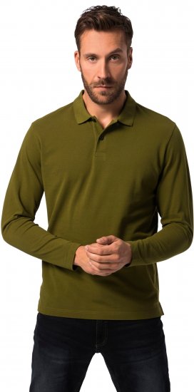 JP1880 Polo Shirt Basic Long Sleeve Pique Moss Green - Polos - Polos homme grande taille