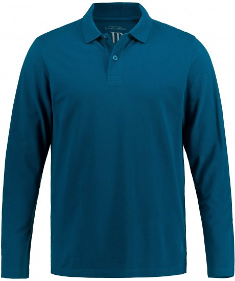 JP1880 Polo Shirt Long Sleeve Pique Blue - Polos - Polos homme grande taille