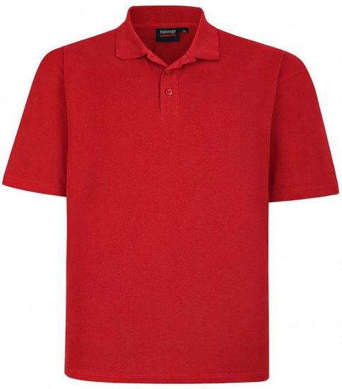 Espionage P074 Plain Pique Polo Red - Polos - Polos homme grande taille