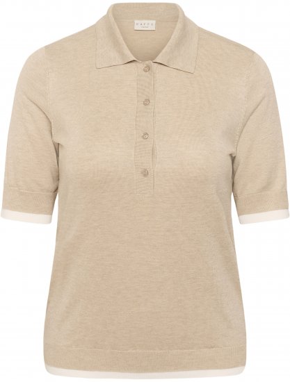 Kaffe Curve Lizzy Contrast Knitted Polo Feather Grey Melange - Polos - 