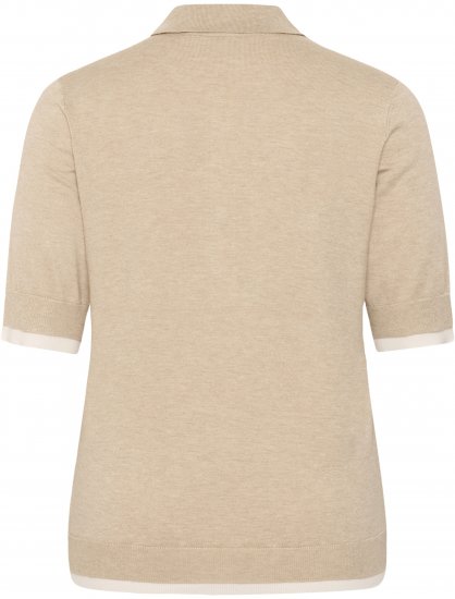 Kaffe Curve Lizzy Contrast Knitted Polo Feather Grey Melange - Polos - 