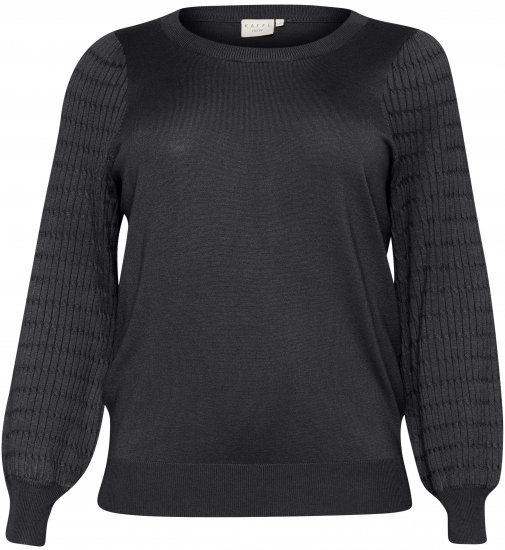 Kaffe Curve Lini Knit Pull Noir Oyster - Sweatshirts & hoodies - 