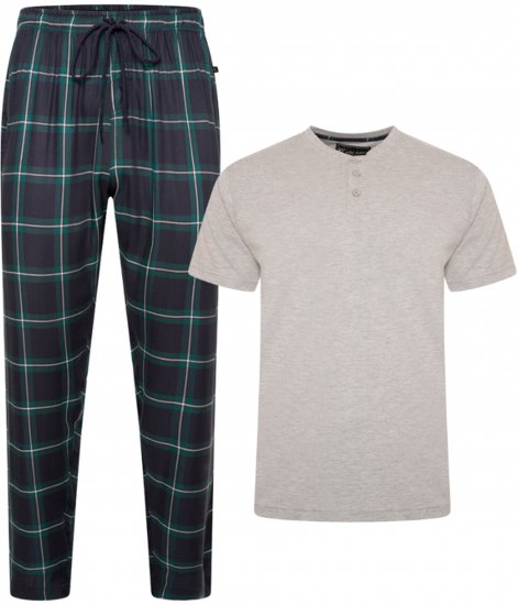 Kam Jeans 896 Lounge Pants and T-Shirt Set Navy/Grey - Pyjamas/vêtements de détente - Pyjamas Grande Taille pour Hommes