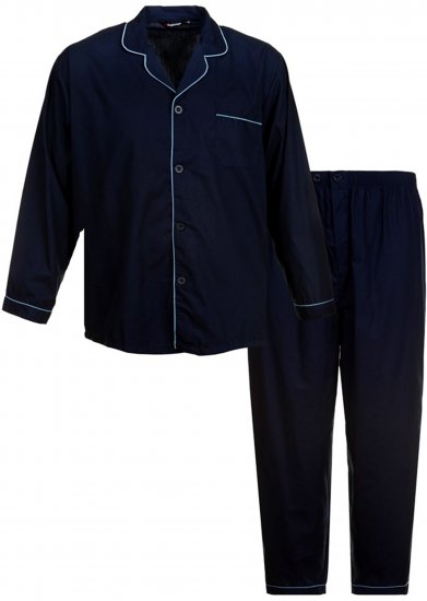 Espionage PJ057A Traditional Pyjama Navy - Pyjamas/vêtements de détente - Pyjamas Grande Taille pour Hommes