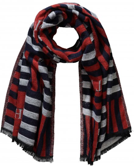 Ulla Popken Be Happy Statement Print Scarf Navy - Accessoires - 