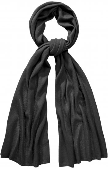Ulla Popken Virgin Wool Cashmere Mix Scarf Black - Accessoires - 