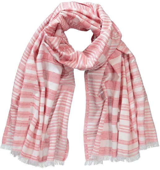 Ulla Popken Striped Statement Scarf Neon Red - Accessoires - 