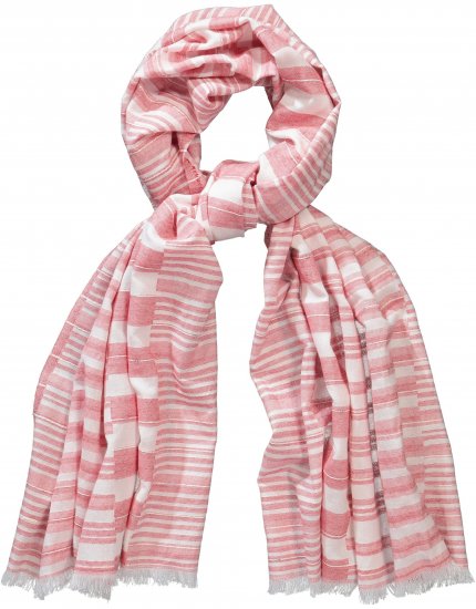 Ulla Popken Striped Statement Scarf Neon Red - Accessoires - 