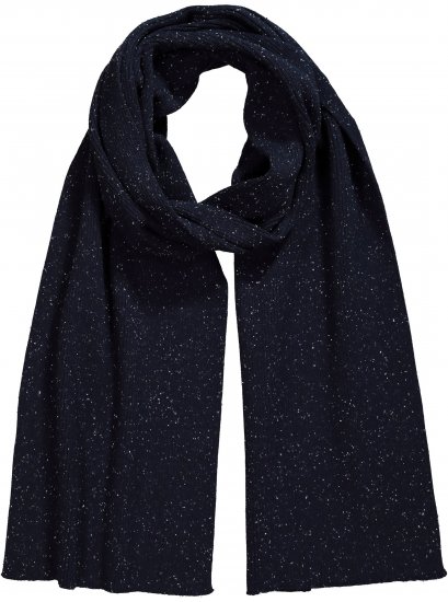 Ulla Popken Textured Speckled Scarf Navy - Accessoires - 