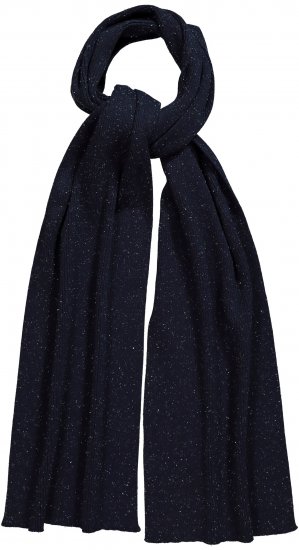 Ulla Popken Textured Speckled Scarf Navy - Accessoires - 