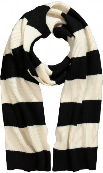 Ulla Popken Ribbed Striped Scarf Snow White - Accessoires - 