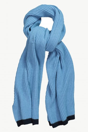 Ulla Popken Two Tone Knit Scarf Light Cornflower - Accessoires - 