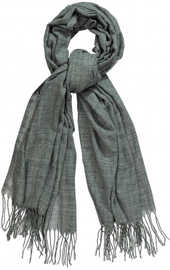 Ulla Popken Fringed Scarf Graphite Grey - Accessoires - 