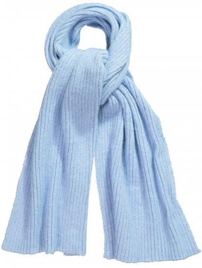 Ulla Popken Ribbed Knit Scarf Blue - Accessoires - 