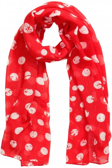 Ulla Popken Polka Dot Scarf Neon Red - Accessoires - 
