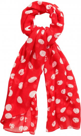 Ulla Popken Polka Dot Scarf Neon Red - Accessoires - 
