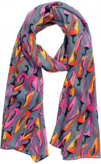 Ulla Popken Pepper Print Scarf Coral - Accessoires - 