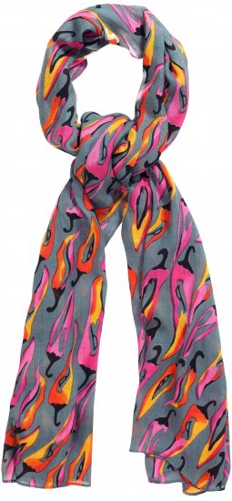 Ulla Popken Pepper Print Scarf Coral - Accessoires - 