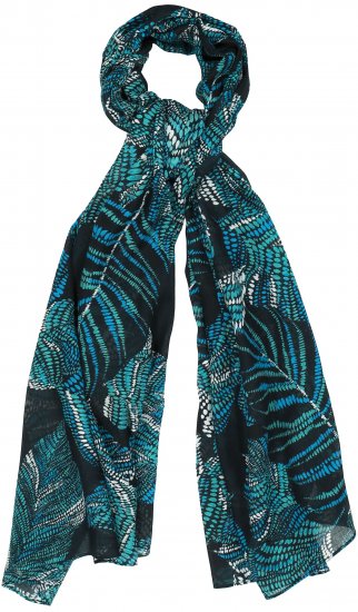 Ulla Popken Leaf Dot Scarf Navy - Accessoires - 