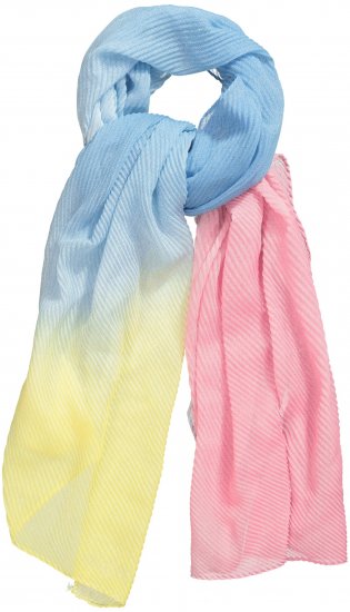 Ulla Popken Pleated Color Gradient Scarf Light Blue - Accessoires - 