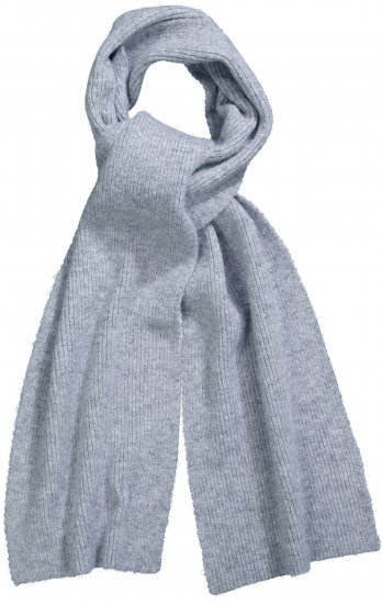Ulla Popken Ribbed Knit Scarf Light Grey Melange - Accessoires - 