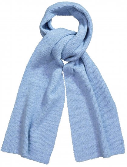 Ulla Popken Ribbed Knit Scarf Blue - Accessoires - 