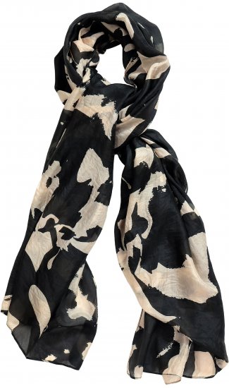 Ulla Popken Printed Silk Scarf Black - Accessoires - 