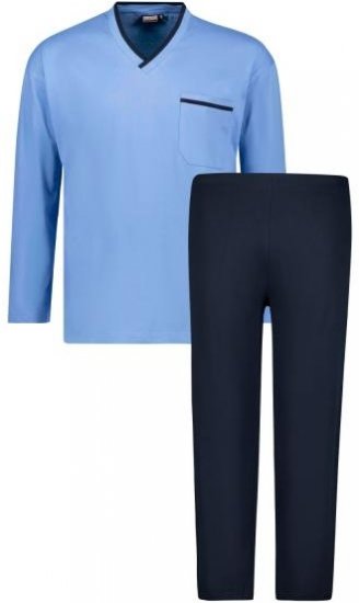 Adamo Beppo Long Sleeve Pyjama Light Blue - Sous-vêtements & Bain - Sous-vêtements Grande Taille
