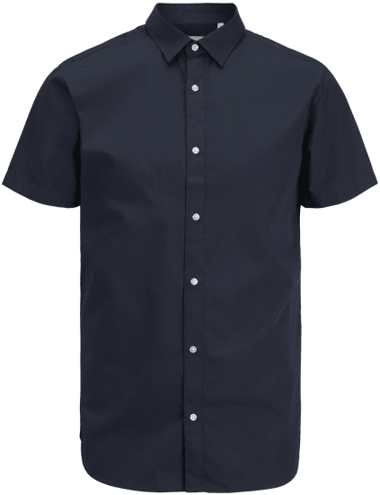 Jack & Jones JOE Shirt Short Sleeve Plain Casual Navy - Chemises - Chemises Grandes Tailles Hommes