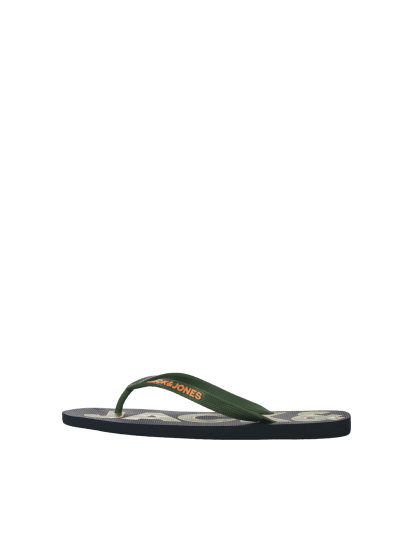 Jack & Jones Logo Palm Print Flip Flop Slippers Navy Blazer/Verdant Green - Chaussures homme 40-52 - 