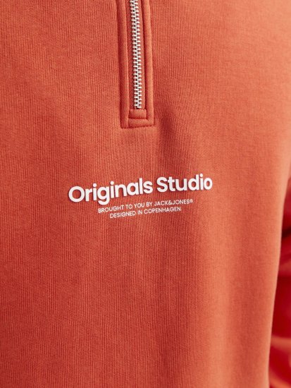 Jack & Jones Esterbro High Neck Quarter Zip Sweatshirt Red - Sweatshirts & hoodies - Sweatshirts/Hoodies grande taille homme