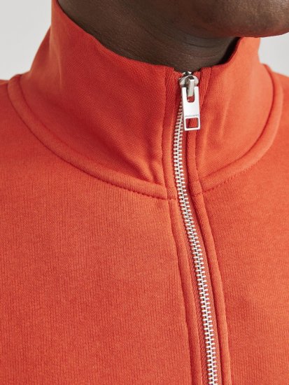 Jack & Jones Esterbro High Neck Quarter Zip Sweatshirt Red - Sweatshirts & hoodies - Sweatshirts/Hoodies grande taille homme