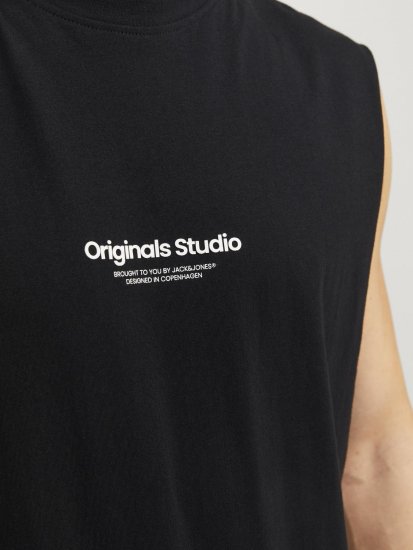 Jack & Jones VESTERBRO Sleeveless T-Shirt Black - T-shirts - T-shirts Homme Grande Taille