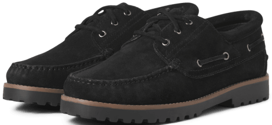 Jack & Jones Brooklyn Suede Boat Shoes Black - Chaussures homme 40-52 - 