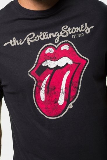 JP1880 Rolling Stones Graphic Band Comfort Fit T-Shirt Black - T-shirts - T-shirts Homme Grande Taille