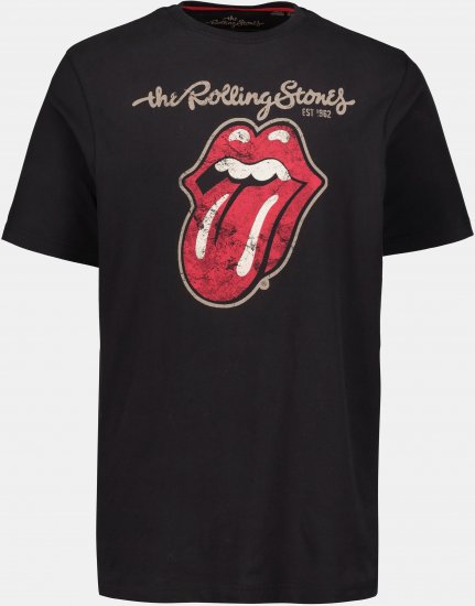 JP1880 Rolling Stones Graphic Band Comfort Fit T-Shirt Black - T-shirts - T-shirts Homme Grande Taille