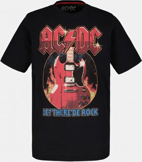 JP1880 ACDC - Let There Be Rock Vintage looking Band T-Shirt Black - T-shirts - T-shirts Homme Grande Taille