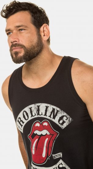 JP1880 Rolling Stones Graphic Band Tank Top Black - T-shirts - T-shirts Homme Grande Taille