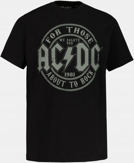 JP1880 AC/DC Graphic Comfort Fit Band T-Shirt Black - T-shirts - T-shirts Homme Grande Taille