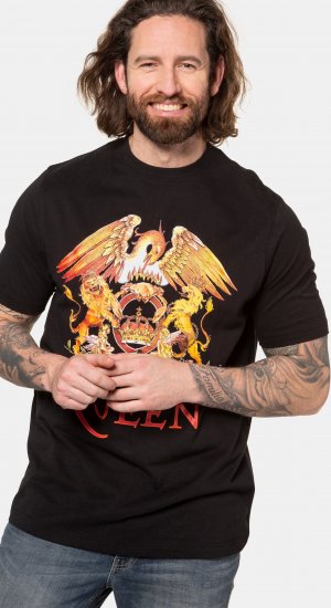 JP1880 Queen Graphic Comfort Fit Band T-Shirt Black - T-shirts - T-shirts Homme Grande Taille