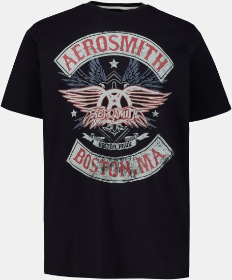 JP1880 Aerosmith Graphic Comfort Fit Band T-Shirt Black - T-shirts - T-shirts Homme Grande Taille