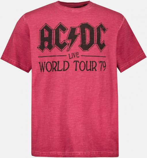 JP1880 AC/DC World Tour Graphic Comfort Fit Band T-Shirt Dark Red - T-shirts - T-shirts Homme Grande Taille