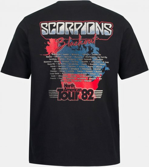 JP1880 Scorpions Blackout Graphic Comfort Fit Band T-Shirt Black - T-shirts - T-shirts Homme Grande Taille