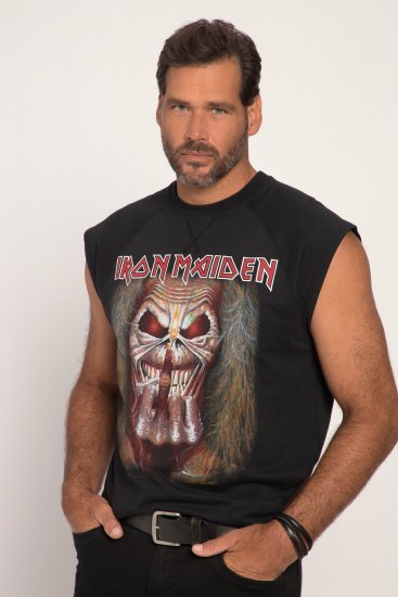 JP1880 Iron Maiden Graphic Comfort Fit Band Tank Top Black - T-shirts - T-shirts Homme Grande Taille