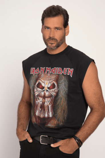 JP1880 Iron Maiden Graphic Comfort Fit Band Tank Top Black - T-shirts - T-shirts Homme Grande Taille