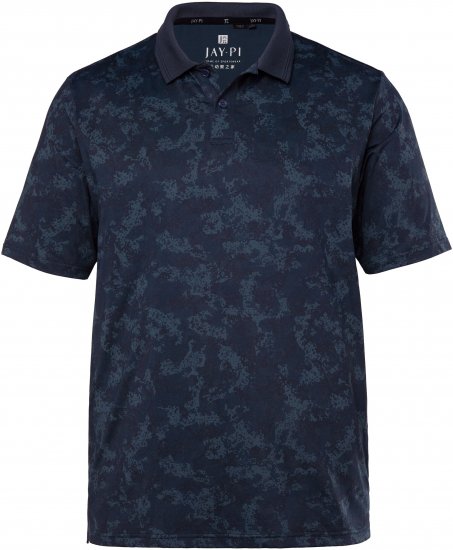 JP1880 Jay-Pi QuickDry AOP Golf Polo Shirt Navy Blue - Polos - Polos homme grande taille