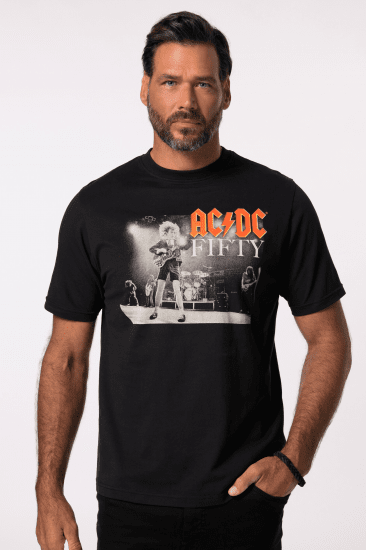 JP1880 AC/DC 50th Anniversary Band Photo T-Shirt Black - T-shirts - T-shirts Homme Grande Taille